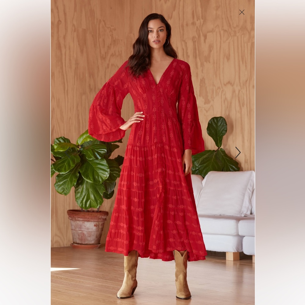 Johnny Was Bonnie Adenium red dress size Xl